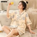 Elizabeth Duck M-5XL Women Cottton Pajama Summer Kimono Style Cardigan Sleepwear Korean Pijamas Plus Size Nightwear Shorts Pjs. 