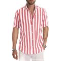 Spring and Summer New Fashion Men's Top Short Sleeve Stripe Polo Shirt T-shirt.