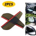2pcs Car Side Mirror Brown Sun Rain Board Flashing Waterproof Visor Rubber Guard.