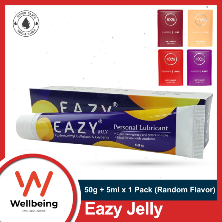 Eazy Jelly Personal Lubricant 50gm + EXS Lube 5ml x1 Sachets (Random Flavor)