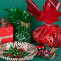 2 Rolls Christmas Cellophane Roll Cellophane Wrapping Paper Cellophane Wrap Paper Red & Green for Gift Basket Treats Package Storage. 