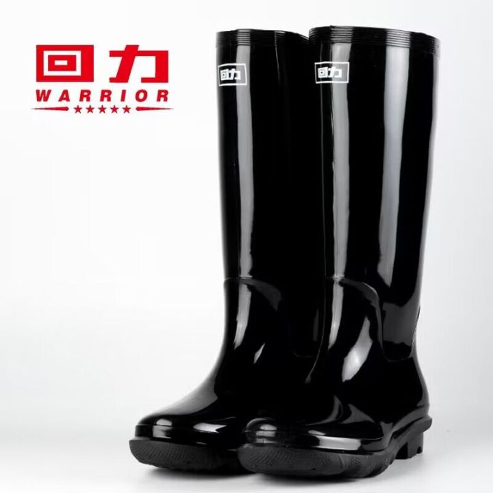 Warrior/Rain%20Boots%20Men's%20Fashion%20Velvet%20Padded%20Non-Velvet%20Rain%20Boots%20High%20Tube%20Waterproof%20Thickened%20Rubber%20Shoes%20Non-Slip%20Shoe%20Cover%20-%20Image%202