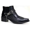 Handmade 2023 Men's Vintage Cowboy Boots Leather High Top Chain Buckle Strap Punk Shoes Pointed Toe Motorcycle Boots for Men BunnyGarden. 