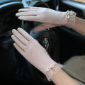 Sun Protection Gloves for Women Spring and Summer Thin Breathable Non-Slip Pure Cotton Uv Protection Full Finger Touch Screen Outdoor Driving Riding.