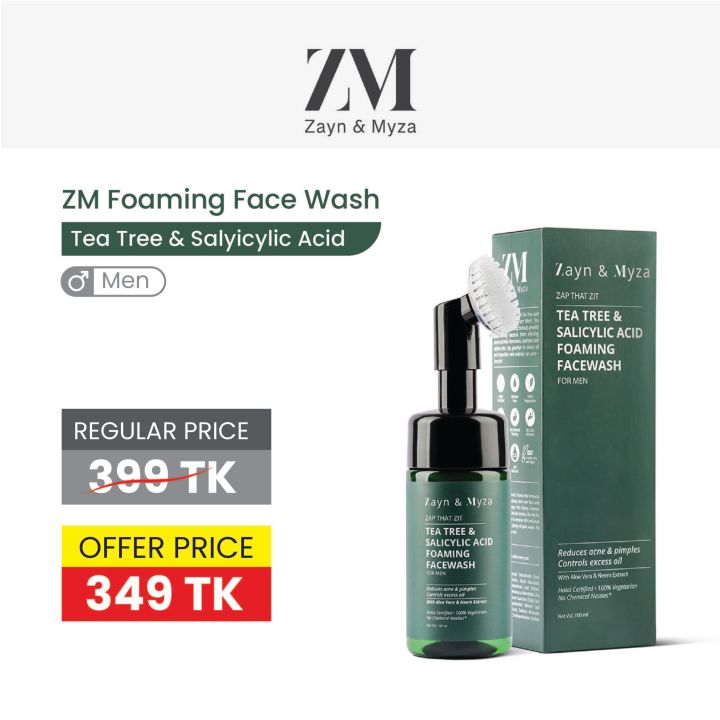 ZM Foaming Face Wash 100 ML Tea Tree & Salicylic Acid (Men) | Daraz.com.bd