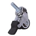 4Pcs Mini Small Casters 1 Inch M8X15Mm Tpe Silent Wheels With Brake Universal Casters Wheel For Furniture Bookcase Drawer. 