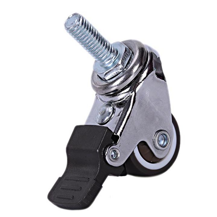 4Pcs%20Mini%20Small%20Casters%201%20Inch%20M8X15Mm%20Tpe%20Silent%20Wheels%20With%20Brake%20Universal%20Casters%20Wheel%20For%20Furniture%20Bookcase%20Drawer%20-%20Image%204