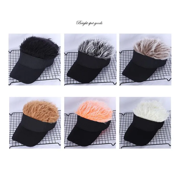 Golf%20Baseball%20Cap%20with%20Flair%20Hair%20Cap%20Men%20Sun%20Visor%20Fun%20Toupee%20Hats%20Mens%20Womens%20Fashion%20Summer%20Spiked%20Hairs%20Wig%20Hat%20for%20Men%20-%20Image%203