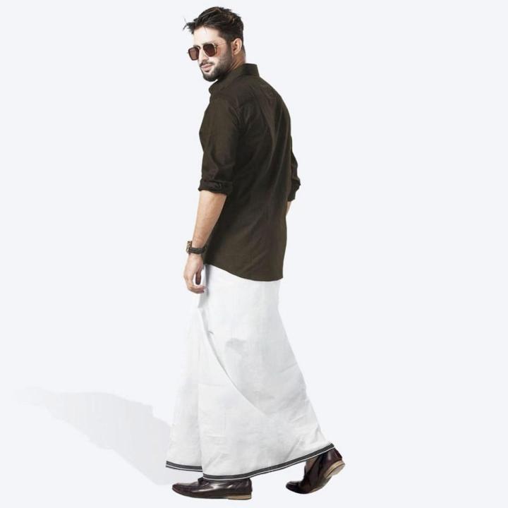 white colour lungi for men 100% cotton
