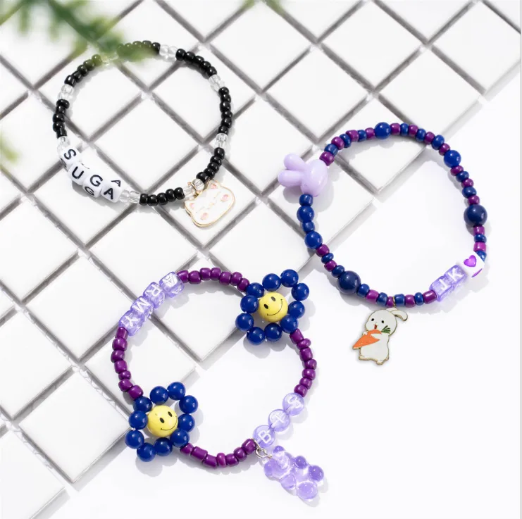 Purple Jhope Army Bracelet Beaded Bracelet Army JUNGKOOK JIN RM
