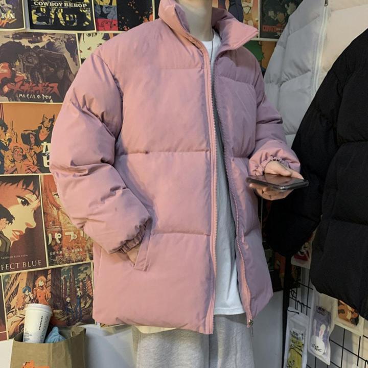 Men Harajuku Colorful Bubble Coat Winter Jacket Men Streetwear Hop Parka Korean Cotton Jackets Couples warm Cotton coat