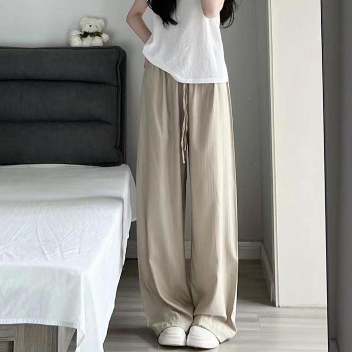 JIANMO/Cocoon Ink Ice Zen Wrinkle Yamamoto Wide-Leg Pants Idle Style High Waist Drooping Slimming Mop Trousers