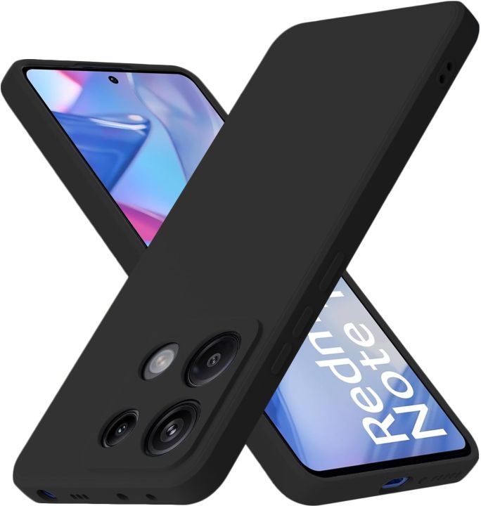 Xiaomi Redmi Note 13 5G Silicone Matte Flexible Soft Phone Case - Black - Phone Back Cover