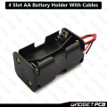 4 Slot AA Battery Holder Case With Cables Open Frame AA Battery Case Holder 4 Tank Rechargeable Battery Holder 14500 Battery Case 1.5V Pencil Battery Holder Casing. 