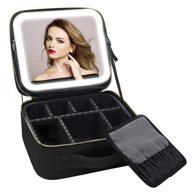 Makeup%20Bag%20With%20Led%20Lighted%20Mirror%20Travel%20Cosmetic%20Organizer%20Adjustable%20Led%20Vanity%20Mirror%20Women%20Waterproof%20Cosmetic%20Case%20-%20Image%204