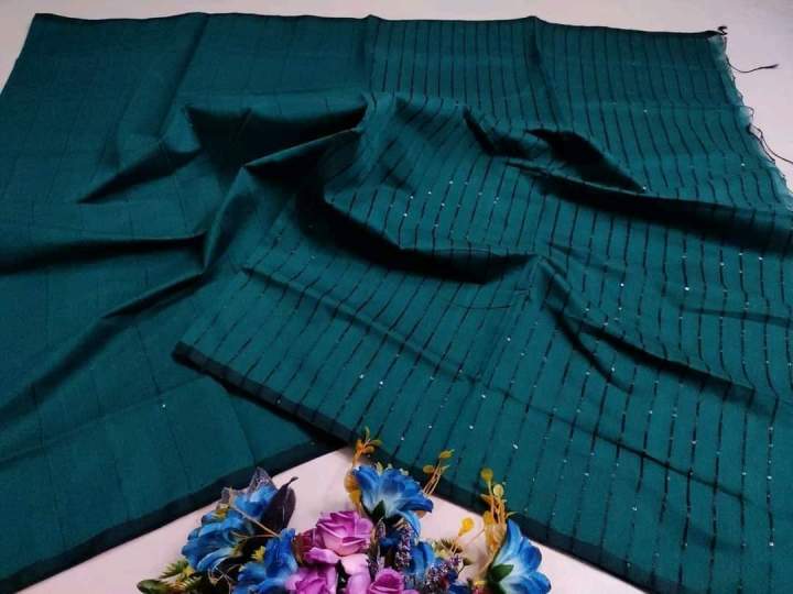Black%20Colour%20Half%20Silk%20Tangail%20Tat%20Chumki%20Saree%20For%20Women%20No%20Blouse%20Piece%20-%20Image%203