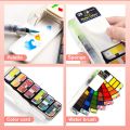 Superior Solid Water Colour Cake Pigmented 25 Color Set With Water Brush Pen Foldable Travel Watercolor Painting Set.