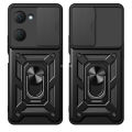 Vantime for vivo Y03 / Y03t / Y18 / Y18s / Y28s 4G 5G Case Hard Sliding Lens Protect Stand Holder Back Cover.