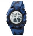 SKMEI SK1576L Navy Blue Camouflage PU Digital Watch For Unisex - Navy Blue Camouflage. 