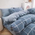 Cotton Yarn-Dyed Washed Cotton Four-Piece Cotton Non-Printed Factory Supplier Bedding Duvet Cover Japanese High Quality Goods Fitted Sheet Wholesale. 