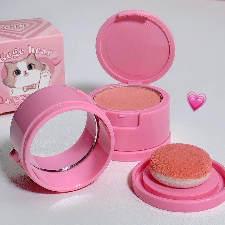 Cute%20Cat%20Blush%20Lasting%20Natural%20Matte%20Cream%20Rouge%20Pink%20Orange%20Cheek%20Contour%20Blusher%20Powder%20with%20Puff%20Makeup%20Face%20Brighten%20Palette%20-%20Image%203
