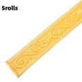 1/5rolls Waterproof Self-Adhesive 3D Skirting Wall Stickers TV Background Wall Border Edge Strip Foam Waist Line Carved Wallpaper Sticker.