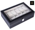 12-Slot Watch Storage Box Organizer for Watch Lovers - Stylish Watch Box with Convenient Compartments. 