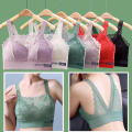 Women's Lace Bra Shockproof Wrapped Chest Breathable Lace Sports Underwear Shockproof Comfortable Sports Vest for  Apparel Feminine Fashion Daily Comfort Workout Gear Undergarment Confidence. 