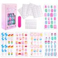 24Pcs/120pcs Set Cartoon Style Kids Nails Detachable Press On Nails Full Cover Press Stick On Nails Children Decoratio. 