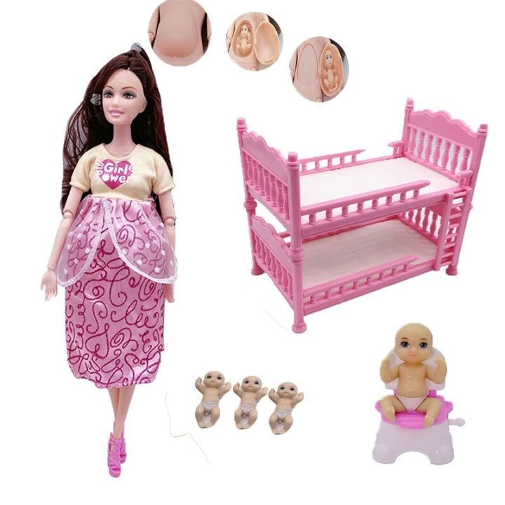 %E3%80%90The%20road%20to%20happiness%20Store%E3%80%9111.5%20"Inch%20Solid%20Barbies%20Pregnant%20Barbies%20Doll%20+%202"%20Doll%20+%20Suitcase%20Toys%20Package%20Doll%20Accessories%20-%20Image%205