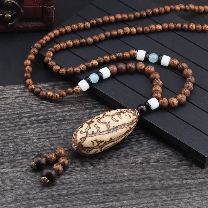 Wholesale%20boho%20jewelry%20Men%20Vintage%20Nepal%20necklace%20Religion%20Tribal%20Wood%20Beads%20jewelry%20handmade%20long%20boho%20beaded%20necklace%20women%20-%20Image%207