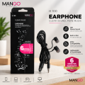 Wired Earphone with Built-in Microphone | HiFi Stereo Clear Sound Earbuds for Music, Gaming & Calls | Black | 6 Months Warranty | MANGO H100. 
