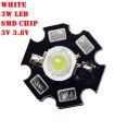 5Pcs- White 3W LED SMD Chip 3v 3.8v With Metal Plate Heatsink Heat Sink Aluminum Base 20mm P.C.B DIY. 