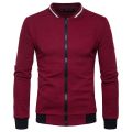 High Quality Plush Zip stand collar casua Jacket Men's Street Windbreaker Coat Men Hot Casual Outer Wear Thick.