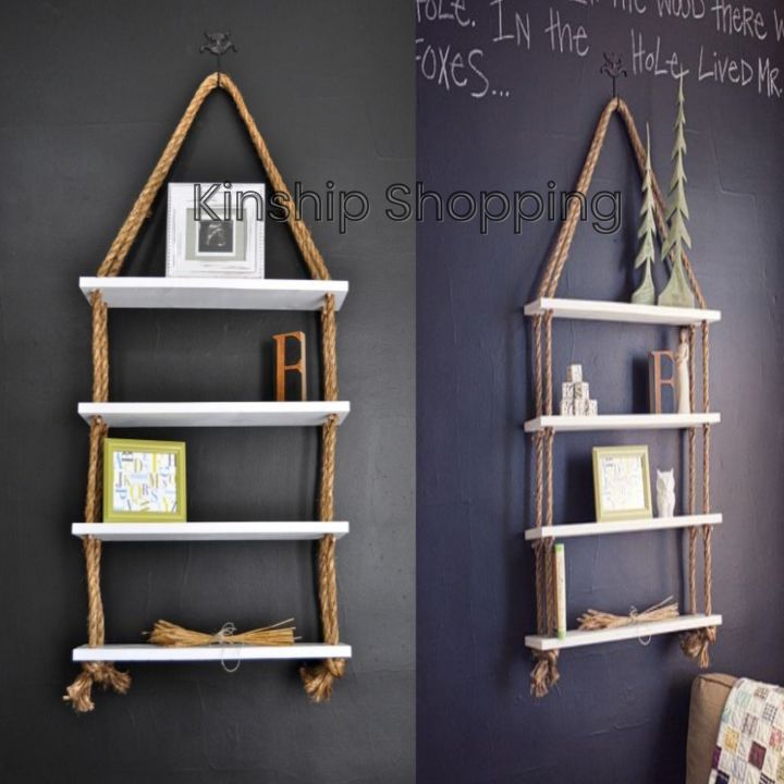 1 Pcs Balcony Hanging shelf, 4 Layer Toys & Showpieces Hanging Shelf House Decorative Rack , Handicraft Wall Shelf .