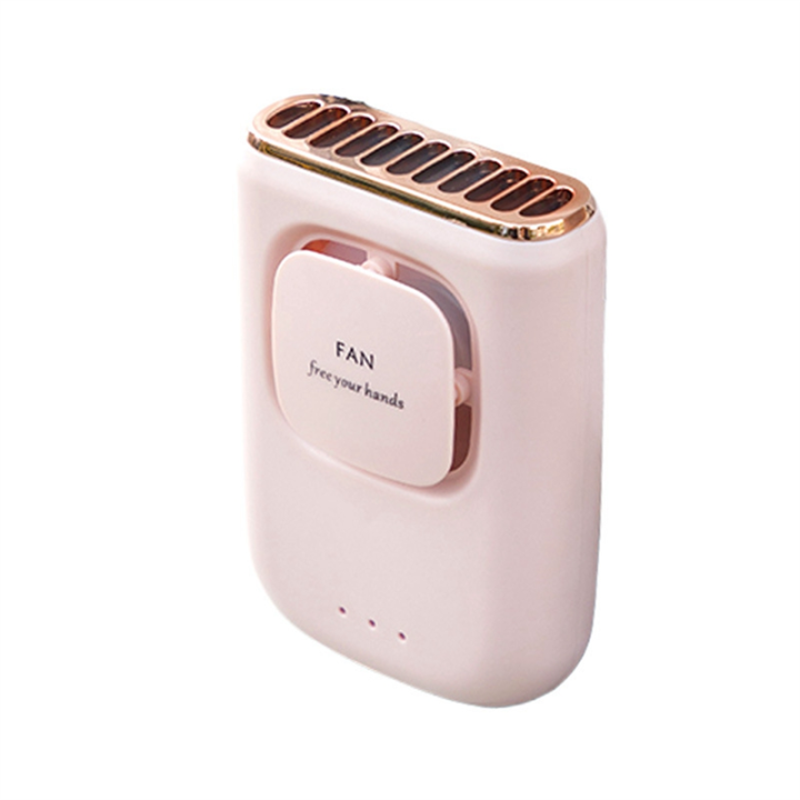 Portable Fan, Personal Waist Fan, Hands-Free Neck Hanging Fan,Pink