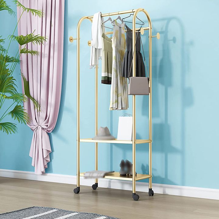 Aleeart%20%20Clothing%20Rack%20Nordic%20Style%20Coat%20Rack%20with%20Wheels%20and%202-Tier%20Shelf%20Garment%20Racks%20Portable%20Clothing%20Rail%20Bedroom%20Rolling%20Hanger%20Clothes%20Retail%20Display%20Stand%20-%20Image%203