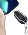 Keychain Portable Charger,1500mAh Mini Power Emergency Pod Key Ring Cell Phone Charger, Ultra-Compact External Fast Charging Power Bank Battery Pack For i-Phone or Type-C.