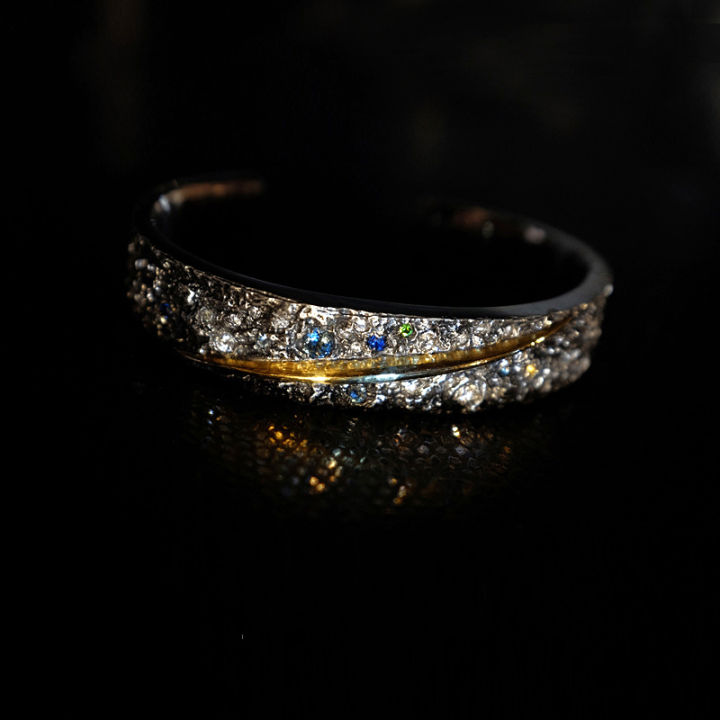 Original%20handmade%20sterling%20silver%20van%20gogh%20starry%20sky%20bracelet%20blue%20baby%20stone%20diamond%20birthday%20gift%20for%20girlfriend%20to%20boyfriend%20-%20Image%203