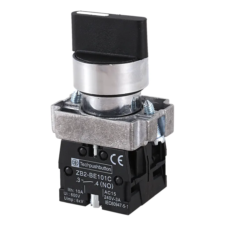 22mm%20Latching%202%20NO%203-Position%20Rotary%20Selector%20Select%20Switch%20ZB2-BE101C%20Black%20-%20Image%202