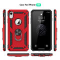Lereach For iPhone X / Xs Mobile Phone Case TUP+PC Hard Ring Car Ring Bracket Shockproof Back Cover. 
