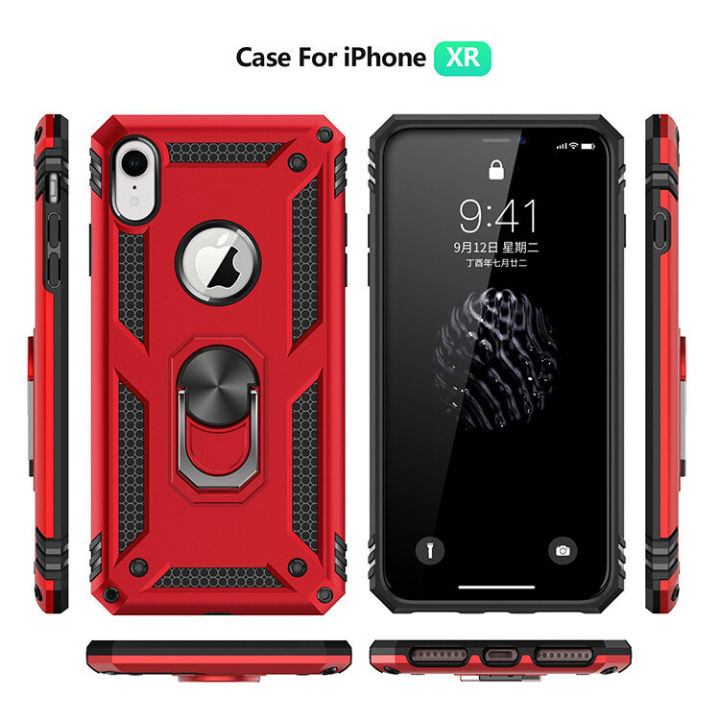 Lereach%20For%20iPhone%20X%20/%20Xs%20Mobile%20Phone%20Case%20TUP+PC%20Hard%20Ring%20Car%20Ring%20Bracket%20Shockproof%20Back%20Cover%20-%20Image%206