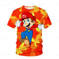 2023 Super Mario Game 3d Printed Summer Short Sleeve Couples Men And Women Children Adult Fashion Crewneck Drop Shoulder T-Shirt.