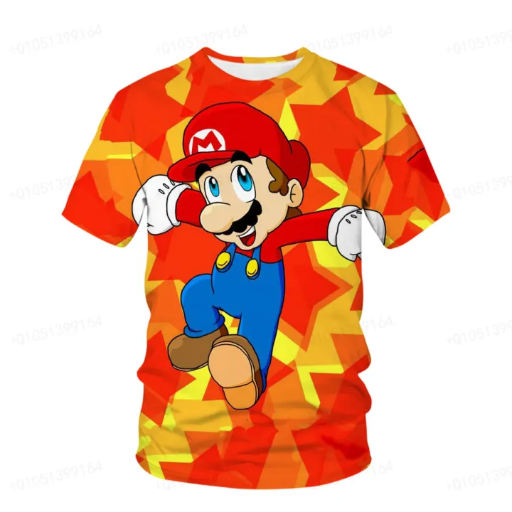 2023%20Super%20Mario%20Game%203d%20Printed%20Summer%20Short%20Sleeve%20Couples%20Men%20And%20Women%20Children%20Adult%20Fashion%20Crewneck%20Drop%20Shoulder%20T-Shirt%20-%20Image%204