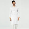 Masculine  Premium Semi Fit Panjabi - White. 