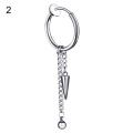 1Pc Men Long Chain Ear Piercing Loop Clip Hoop Earring Jewelry.