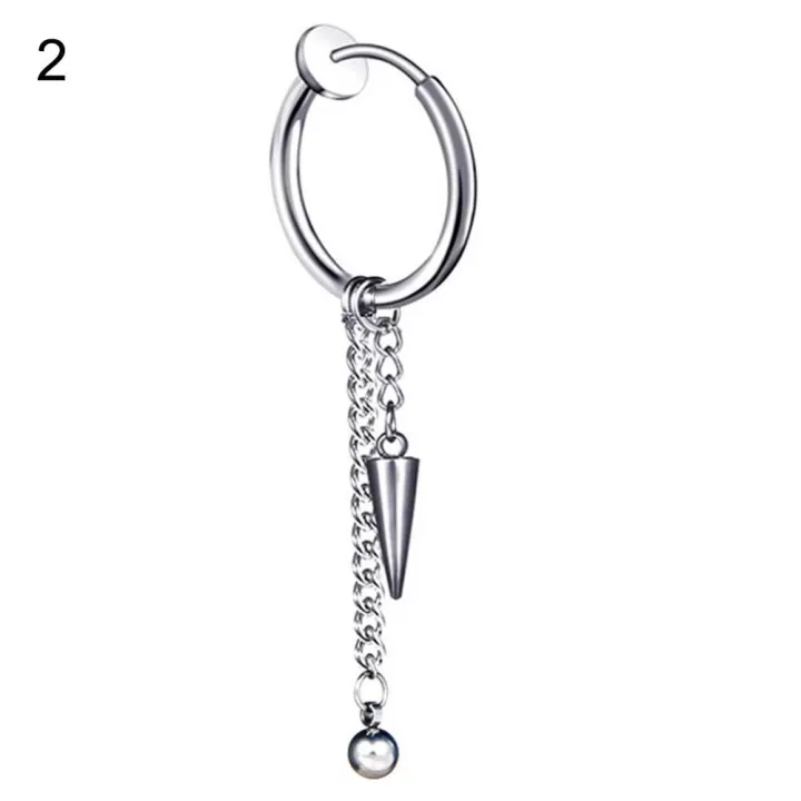 1Pc%20Men%20Long%20Chain%20Ear%20Piercing%20Loop%20Clip%20Hoop%20Earring%20Jewelry%20-%20Image%203