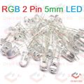 5Pcs RGB LED Light Supper Bright Clear Transparent 2 Pin 5mm RGB LED Diode Lights Emitting Diodes RGB LEDs Blinking Bulb For Electronics Science Project.