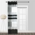 French Retro White Black Strips Curtains Velvet Embroidery Sheer Tulle Curtain For Living Room Bedroom Window Voile Yarn Drapes. 