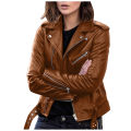 Plus Size 5XL Faux Leather Jacket Women Casual PU Loose Motorcycle Jackets Female Chic Short Jacket Coats Ladies Slim Coats.